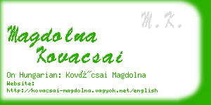 magdolna kovacsai business card